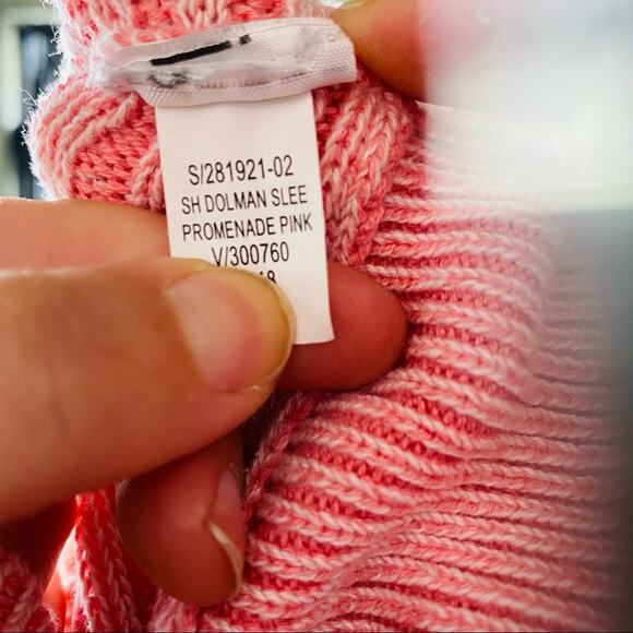 GAP Blush Soft Pink Stripe Knit Long Sleeve Boat Wide Neck Pullover Sweater M - Picture 7 of 9